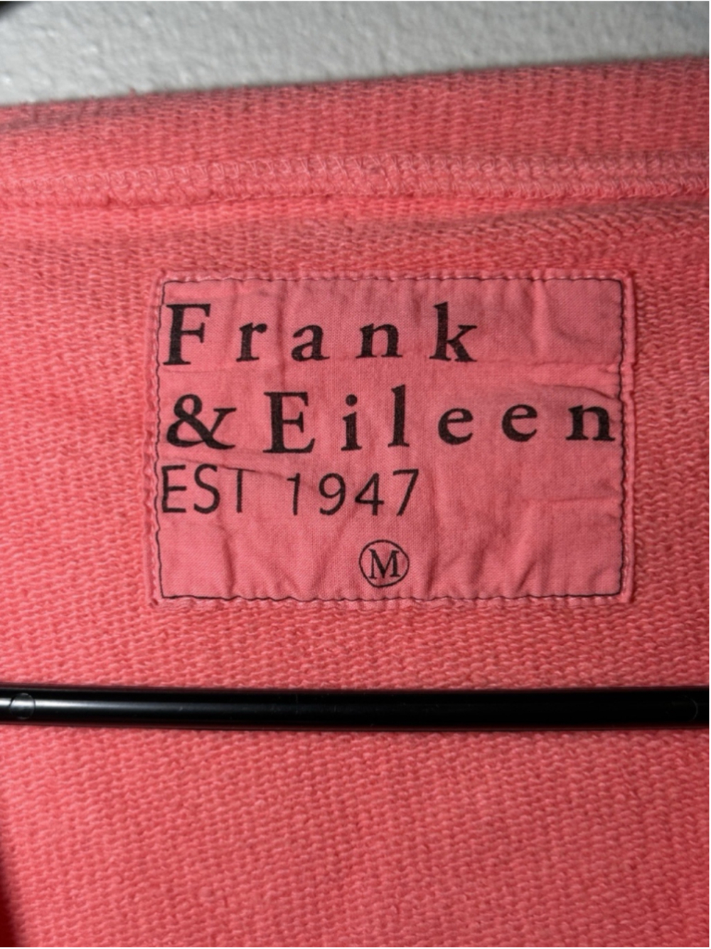 Frank & Eileen Anna Long-Sleeve Triple Fleece Capelet M Pink Raw Hem Side Slits - Picture 3 of 5
